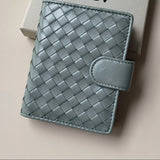 Small Lambskin Leather Interwoven Wallet, Women Woven Leather Cards Holder, Handcrafted Trifold Wallet, Designer Wallet, Women Purse