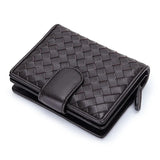 Small Lambskin Leather Interwoven Wallet, Women Woven Leather Cards Holder, Handcrafted Trifold Wallet, Designer Wallet, Women Purse