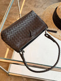 Woven Lambskin Leather Shoulder Bag | Handcrafted Vintage Crossbody Bag