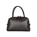 Luxury Women's Lambskin Woven Boston Crossbody Bag | Handcrafted Versatile Shoulder Bag