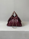 Quilted Diamond Leather Drawstring Hobo Bag – Gold Chain Strap | Lambskin & Cowhide Shoulder Bag for Women