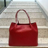 Italy Lambskin Leather Tote, Large Intrecciato Leather Bag, Classic Elegant Tote in Trendy, Designer Bag, Gift to Her