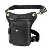 Full Grain Leather Sling Bag | Crazy Horse Leather Motorcycle Hip Pouch for Men