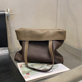 Reversible Full Grain Togo Leather Tote Bag | Two-Tone Everyday Carry Bag