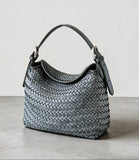 Handwoven Full Grain Leather Hobo Bag | Vintage Basketweave Shoulder & Crossbody Bag