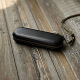 Vintage Leather Glasses Case | Cowhide Leather Zip Eyewear Case
