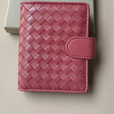 Small Lambskin Leather Interwoven Wallet, Women Woven Leather Cards Holder, Handcrafted Trifold Wallet, Designer Wallet, Women Purse