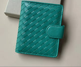 Small Lambskin Leather Interwoven Wallet, Women Woven Leather Cards Holder, Handcrafted Trifold Wallet, Designer Wallet, Women Purse