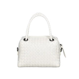 Luxury Women's Lambskin Woven Boston Crossbody Bag | Handcrafted Versatile Shoulder Bag