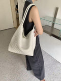 Women's Handwoven Vegan Leather Hobo Tote Bag | Intrecciato Shoulder Bag | Two Sizes | Lightweight Everyday Handbag for Women