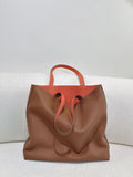 Reversible Full Grain Togo Leather Tote Bag | Two-Tone Everyday Carry Bag