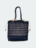 Handwoven Leather Tote Bag | Full Grain Cowhide Open Weave Shoulder Bag | Large Basket Tote | Boho Leather Handbag