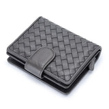Small Lambskin Leather Interwoven Wallet, Women Woven Leather Cards Holder, Handcrafted Trifold Wallet, Designer Wallet, Women Purse