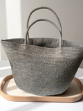 Handwoven Raffia Straw Tote Bag | Women's Large Vacation Beach Bag with Scarf