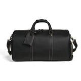 Handmade Full Grain Leather Duffle Bag – Vegetable-Tanned Cowhide Holdall | Brass Hardware, YKK Zippers & Padded Shoulder Strap