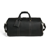 Handmade Full Grain Leather Duffle Bag – Vegetable-Tanned Cowhide Holdall | Brass Hardware, YKK Zippers & Padded Shoulder Strap