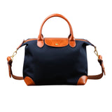 Recycled Nylon & Cowhide Leather Work Tote Bag – Handmade, 3 Sizes | Personalised Initials, Laptop Bag, Waterproof, Anti-Slip Strap