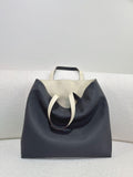 Reversible Full Grain Togo Leather Tote Bag | Two-Tone Everyday Carry Bag