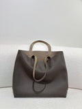 Reversible Full Grain Togo Leather Tote Bag | Two-Tone Everyday Carry Bag