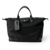 Recycled Nylon & Cowhide Leather Work Tote Bag – Handmade, 3 Sizes | Personalised Initials, Laptop Bag, Waterproof, Anti-Slip Strap