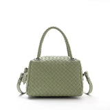Luxury Women's Lambskin Woven Boston Crossbody Bag | Handcrafted Versatile Shoulder Bag