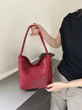 Women's Handwoven Vegan Leather Hobo Tote Bag | Intrecciato Shoulder Bag | Two Sizes | Lightweight Everyday Handbag for Women