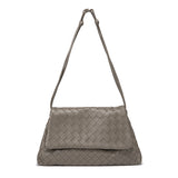 Luxury Handwoven Lambskin Crossbody Bag, Soft Leather Hobo Bag, Designer Craftsmanship Woven Flap Tote for Women