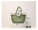 Sage Green Handmade Woven Leather Tote Bag, Full Grain Leather Hand Woven Triple Jump Bamboo Ladies HoBo Bag, Curve Opening Summer Holiday Bag