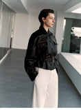 Sheepskin Leather Shirt Jacket for Women | Belted Cropped Moto Coat | Handcrafted Genuine Leather Overshirt
