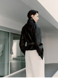 Sheepskin Leather Shirt Jacket for Women | Belted Cropped Moto Coat | Handcrafted Genuine Leather Overshirt