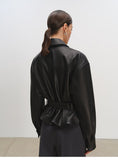 Sheepskin Leather Shirt Jacket for Women | Belted Cropped Moto Coat | Handcrafted Genuine Leather Overshirt