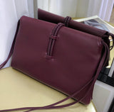 Silky Lambskin Leather Braided Rope Buckle Shoulder & Crossbody Bag | Elegant Handle Party Bag for Women