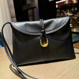 Silky Lambskin Leather Braided Rope Buckle Shoulder & Crossbody Bag | Elegant Handle Party Bag for Women