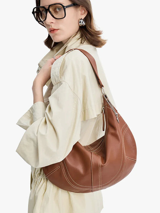 Slouchy Leather Boho Purses | Women's Soft Cowhide Boho Crossbody Bag