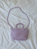 Small Woven Leather Basket Bag for Women | Handmade Cowhide Tote with Crossbody Strap