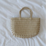 Small Woven Leather Basket Bag for Women | Handmade Cowhide Tote with Crossbody Strap