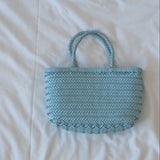 Small Woven Leather Basket Bag for Women | Handmade Cowhide Tote with Crossbody Strap