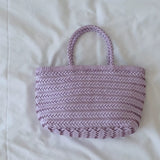 Small Woven Leather Basket Bag for Women | Handmade Cowhide Tote with Crossbody Strap