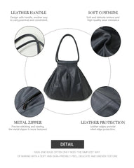 Soft Cowhide Leather Oversized Tote Bag, Premium Leather Slouchy Shoulder Bag for Women, Large Handbag for Fall, Every Day Shopper Bag Soft Cowhide Leather Oversized Tote Bag, Premium Leather Slouchy Shoulder Bag for Women, Large Handbag for Fall, Every Day Shopper Bag