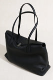 Soft Cowhide Leather Tote Bag | Minimalist Pebbled Shoulder Handbag with Turn-Lock Closure | Large Everyday Work Bag for Women