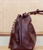 Soft Lambskin Leather Drawstring Cloud Bag | Chain & Knot Shoulder, Crossbody & Handbag for Women