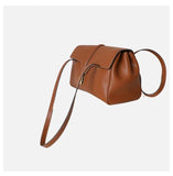 Structured Cowhide Leather Flap Tote | Gold Turn-Lock Top Handle Bag | Women's Work Handbag in Two Sizes