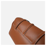 Structured Cowhide Leather Flap Tote | Gold Turn-Lock Top Handle Bag | Women's Work Handbag in Two Sizes