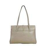 Structured Cowhide Leather Flap Tote | Gold Turn-Lock Top Handle Bag | Women's Work Handbag in Two Sizes