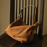 Suede Cowhide Leather Hobo Bag | Women's Slouchy Shoulder & Crossbody Tote