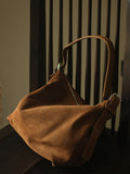 Suede Cowhide Leather Hobo Bag | Women's Slouchy Shoulder & Crossbody Tote