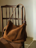 Suede Cowhide Leather Hobo Bag | Women's Slouchy Shoulder & Crossbody Tote