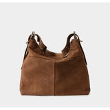 Suede Cowhide Leather Hobo Bag | Women's Slouchy Shoulder & Crossbody Tote