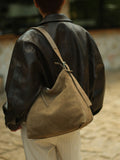 Suede Cowhide Leather Hobo Bag | Women's Slouchy Shoulder & Crossbody Tote