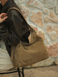 Suede Cowhide Leather Hobo Bag | Women's Slouchy Shoulder & Crossbody Tote